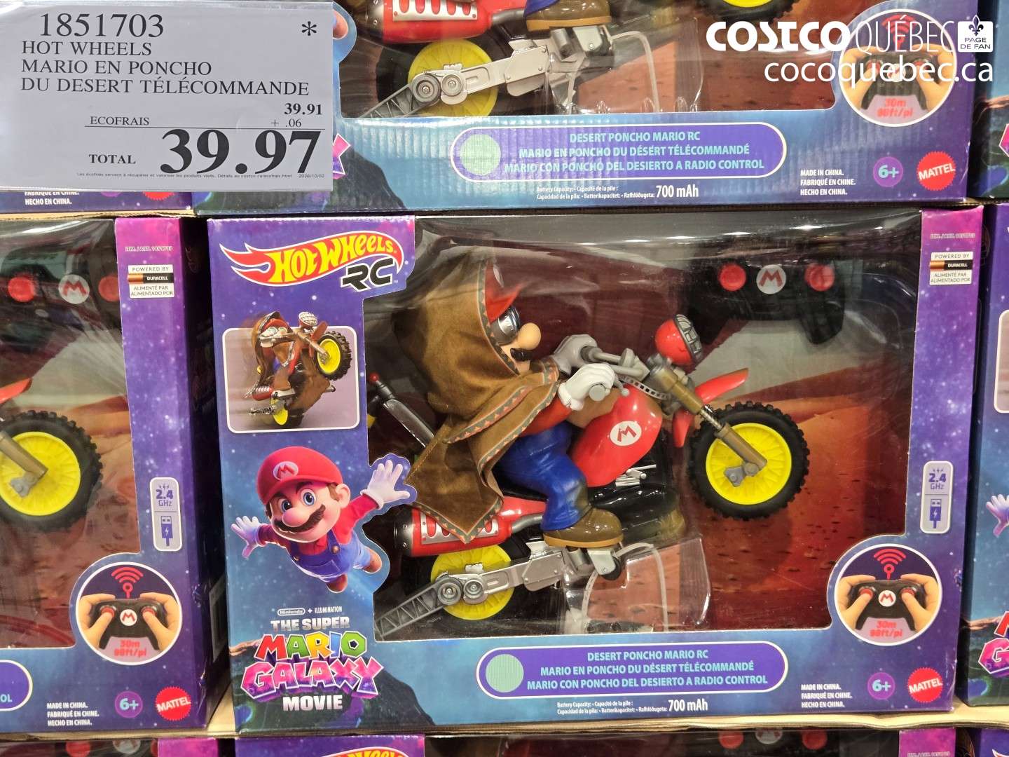 1851703 HOT WHEELS MARIO EN PONCHO DU DESERT TÉLÉCOMMANDE $39.97
