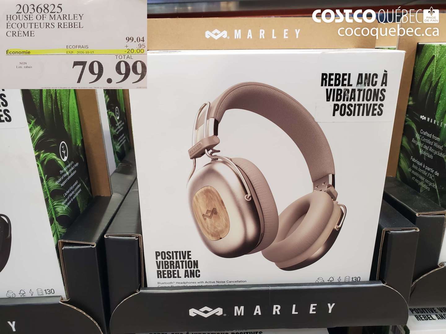 2036825 HOUSE OF MARLEY ÉCOUTEURS REBEL CRÈME ($20.00 INSTANT SAVINGS EXPIRES ON 2026-10-15) $79.99