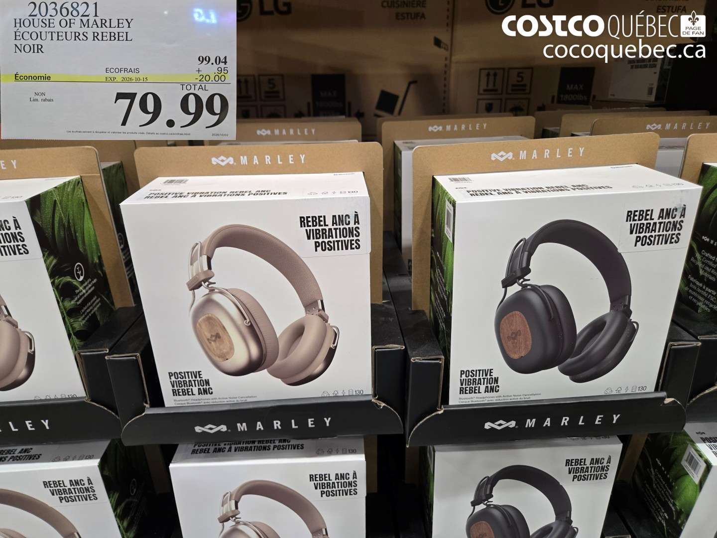 2036821 HOUSE OF MARLEY ÉCOUTEURS REBEL NOIR ($20.00 INSTANT SAVINGS EXPIRES ON 2026-10-15) $79.99