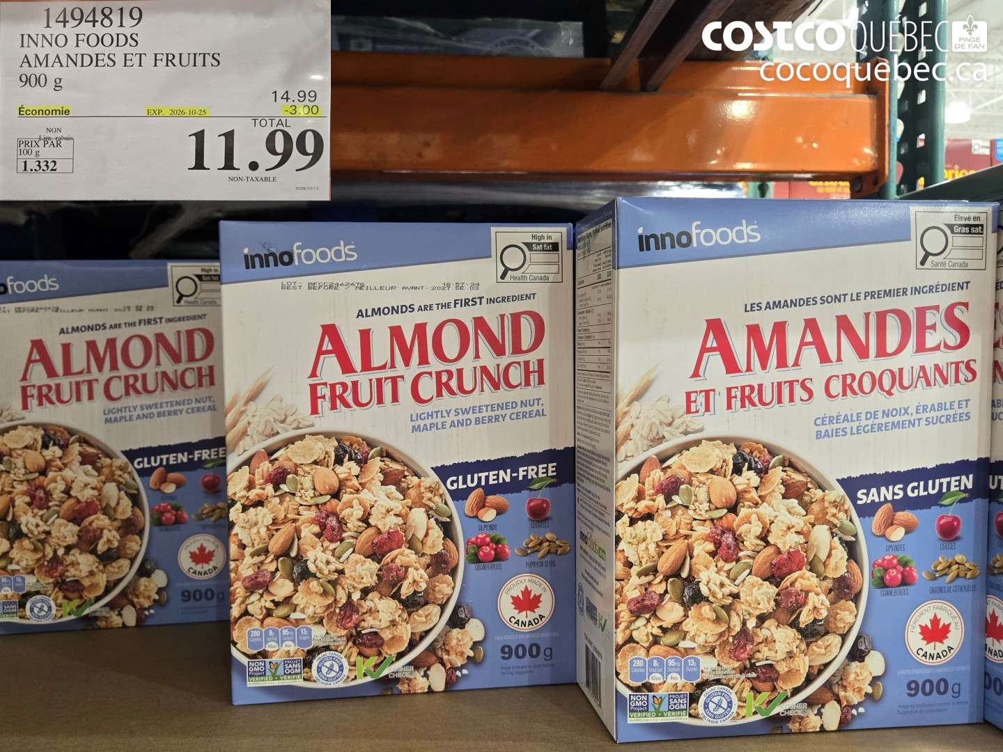 1494819 INNO FOODS AMANDES ET FRUITS ($3.00 INSTANT SAVINGS EXPIRES ON 2026-10-25) $11.99