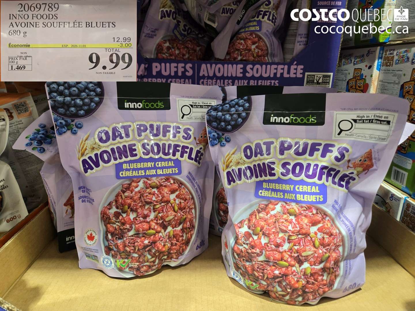 2069789 INNO FOODS AVOINE SOUFFLÉE BLEUETS ($3.00 INSTANT SAVINGS EXPIRES ON 2026-11-01) $9.99