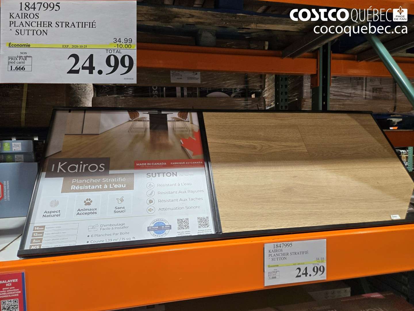 1847995 KAIROS PLANCHER STRATIFIÉ ($10.00 INSTANT SAVINGS EXPIRES ON 2026-10-25) $24.99