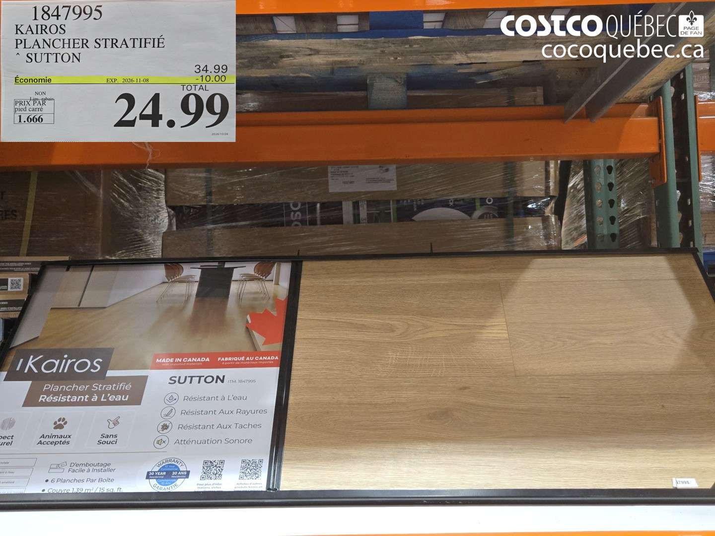 1847995 KAIROS PLANCHER STRATIFIÉ SUTTON ($10.00 INSTANT SAVINGS EXPIRES ON 2026-11-08) $24.99
