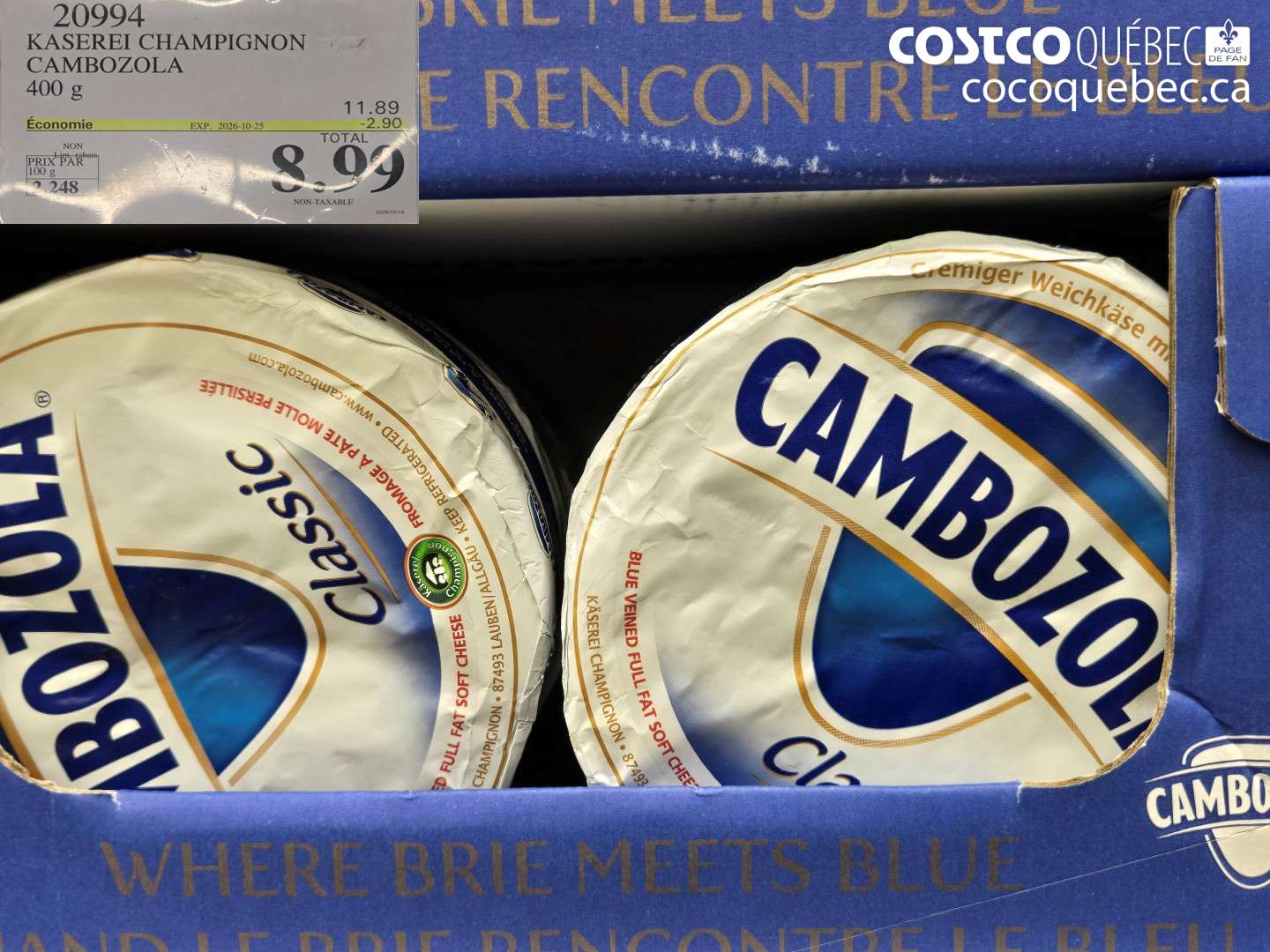 20994 KASEREI CHAMPIGNON CAMBOZOLA ($2.90 INSTANT SAVINGS EXPIRES ON 2026-10-25) $8.99