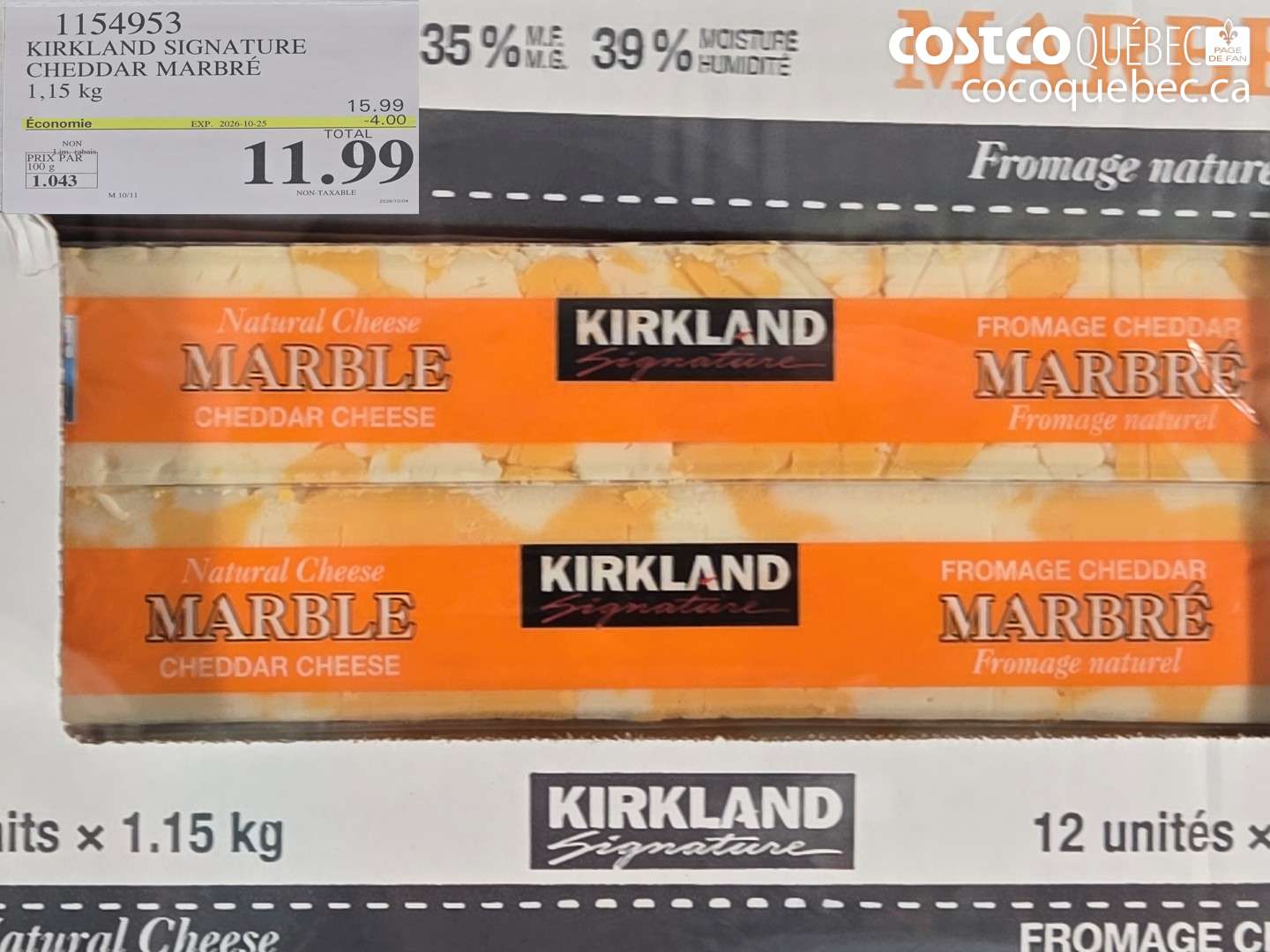 1154953 KIRKLAND SIGNATURE CHEDDAR MARBRÉ ($4.00 INSTANT SAVINGS EXPIRES ON 2026-10-25) $11.99