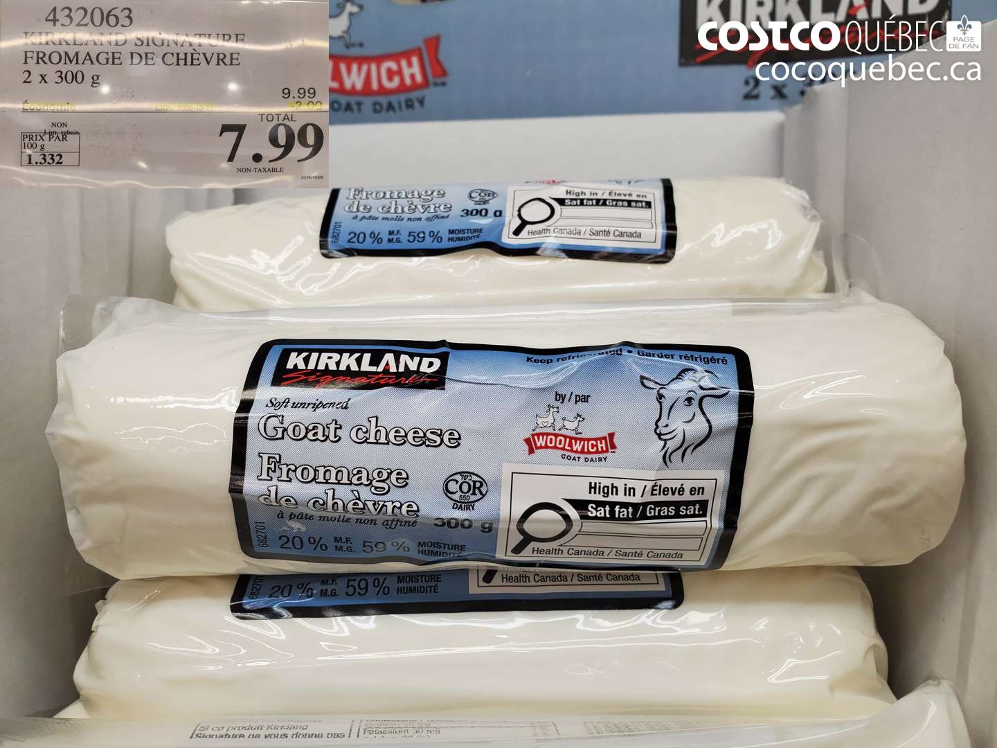 432063 KIRKLAND SIGNATURE FROMAGE DE CHÈVRE ($2.00 INSTANT SAVINGS EXPIRES ON 2026-10-11) $7.99