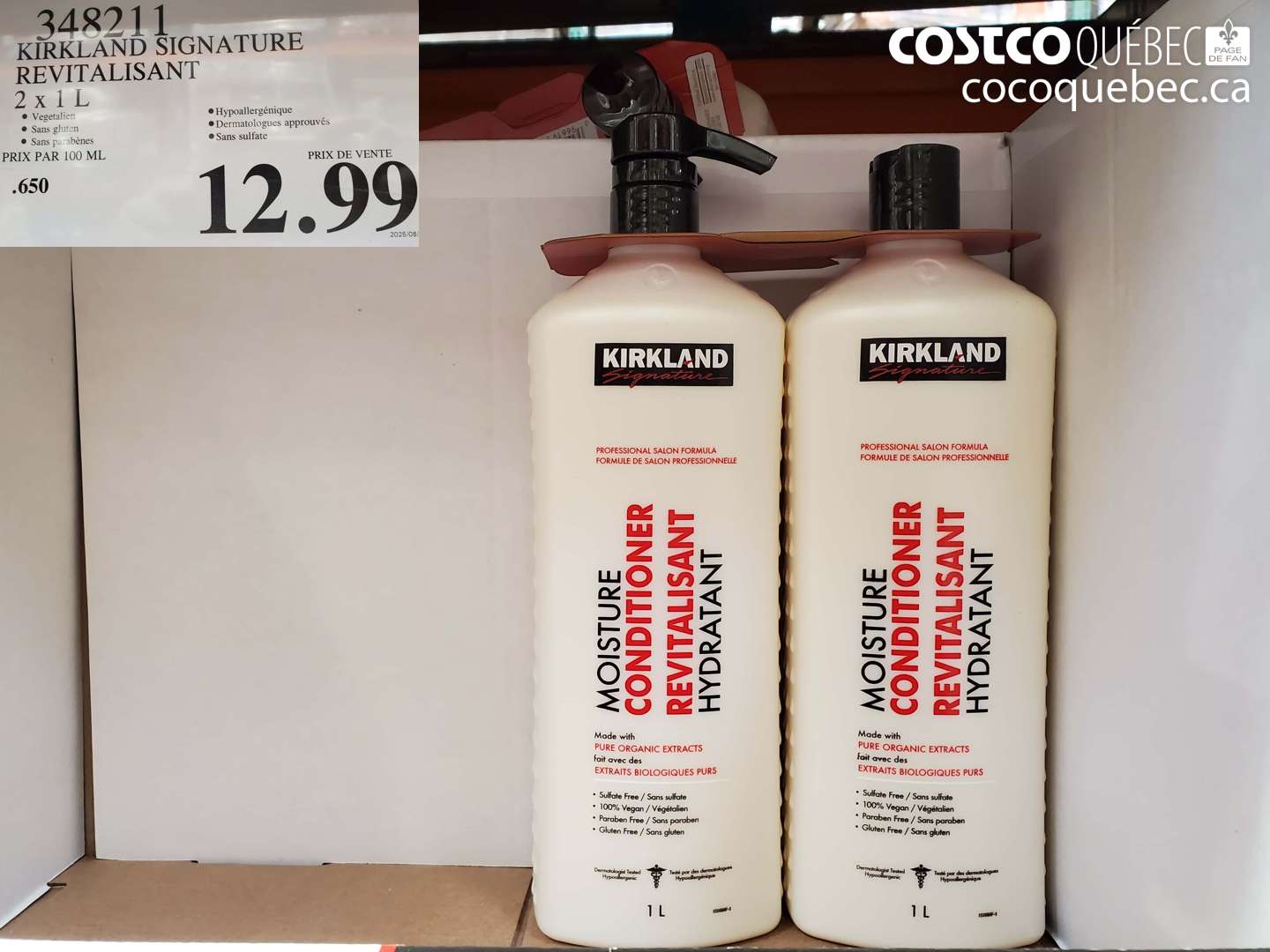 348211 KIRKLAND SIGNATURE REVITALISANT 2 X 1 L $12.99