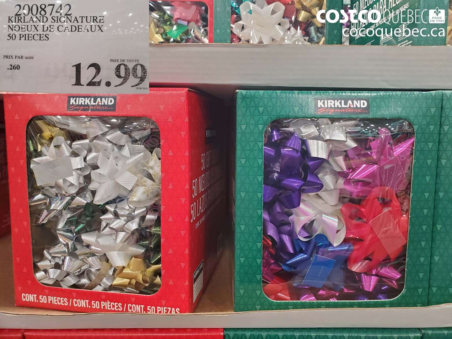 2008742 KIRLAND SIGNATURE NOEUX DE CADEAUX 50 PIECES $12.99
