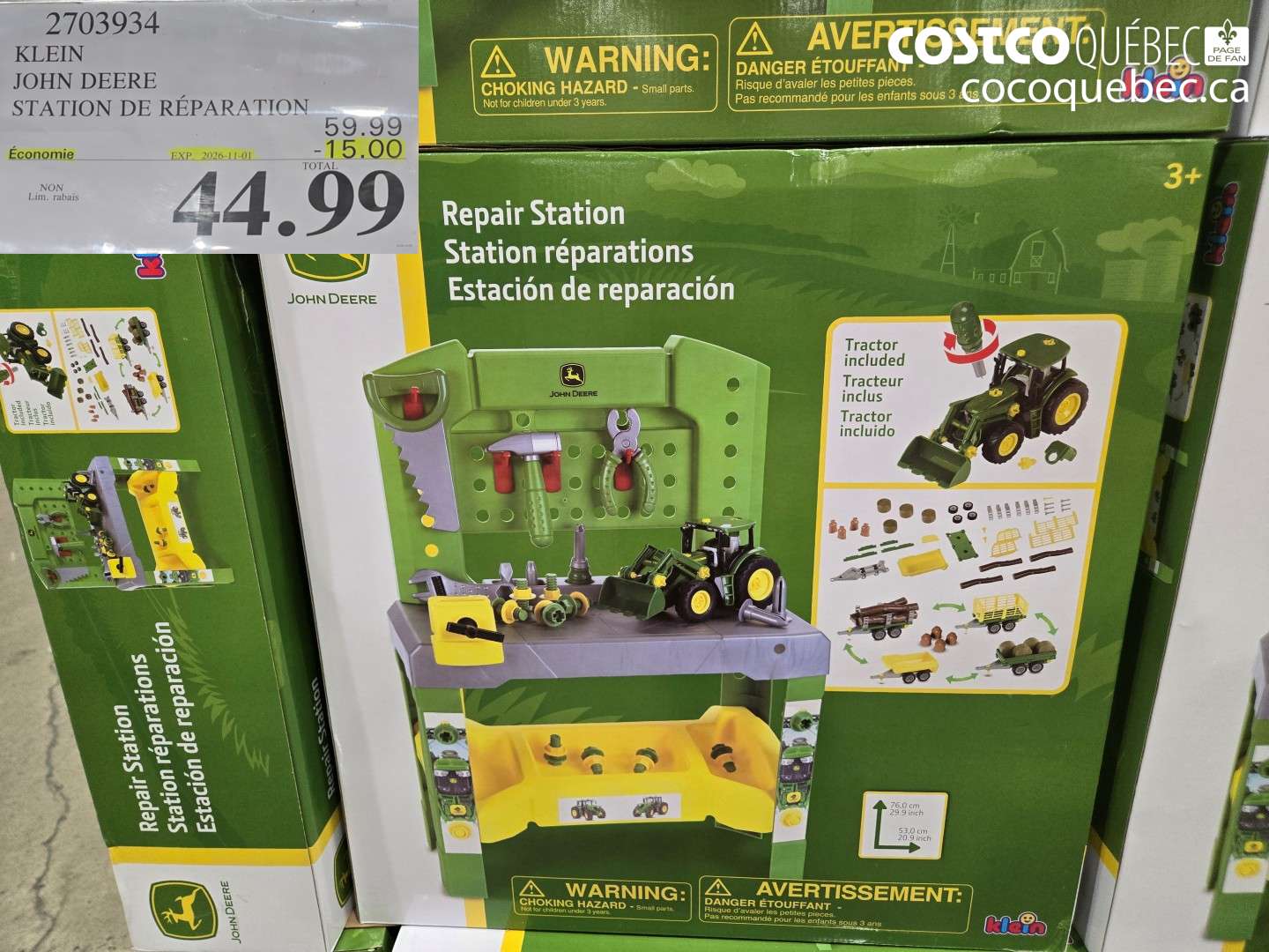 2703934 KLEIN JOHN DEERE STATION DE RÉPARATION ($15.00 INSTANT SAVINGS EXPIRES ON 2026-11-01) $44.99