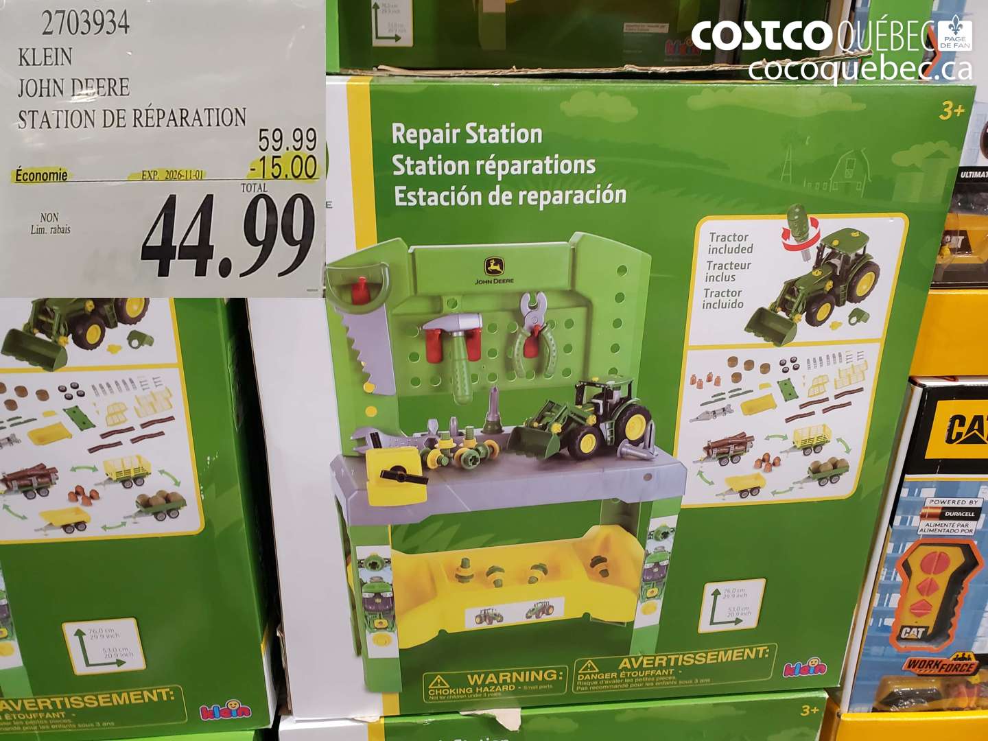 2703934 KLEIN JOHN DEERE STATION DE RÉPARATION ($15.00 INSTANT SAVINGS EXPIRES ON 2026-11-01) $44.99