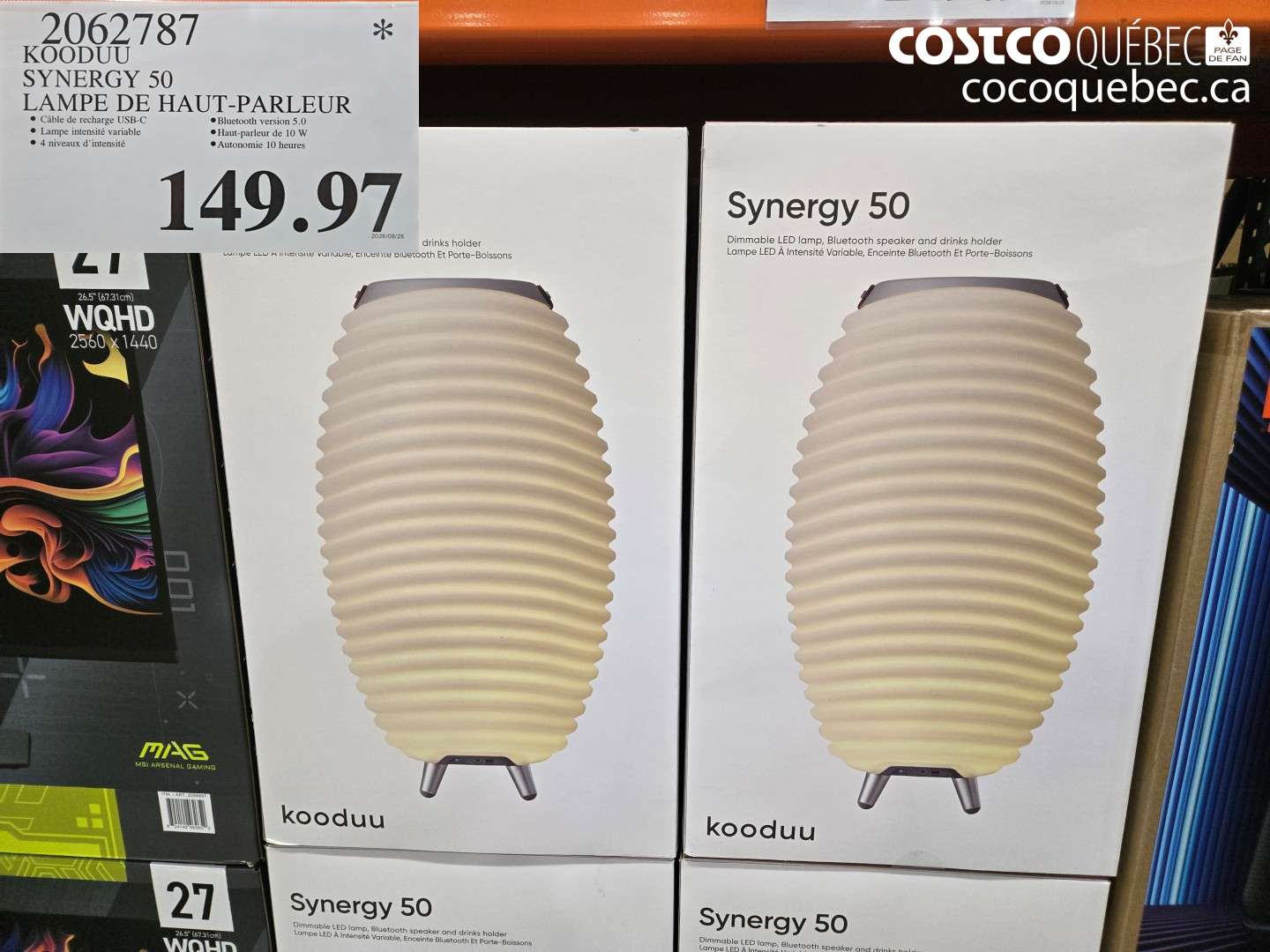 2062787 KOODUU SYNERGY 50 LAMPE DE HAUT-PARLEUR $149.97
