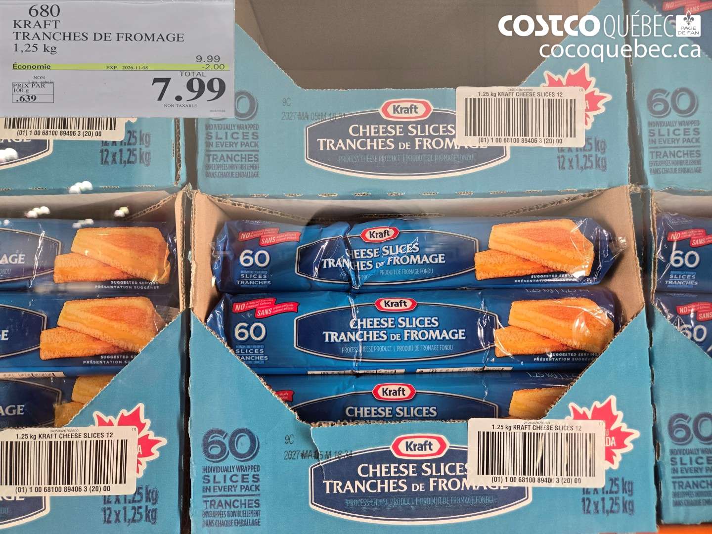 680 KRAFT TRANCHES DE FROMAGE ($2.00 INSTANT SAVINGS EXPIRES ON 2026-11-08) $7.99