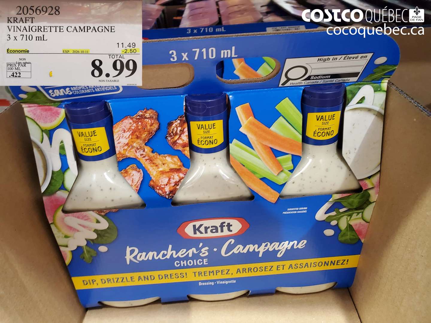 2056928 KRAFT VINAIGRETTE CAMPAGNE ($2.50 INSTANT SAVINGS EXPIRES ON 2026-10-11) $8.99