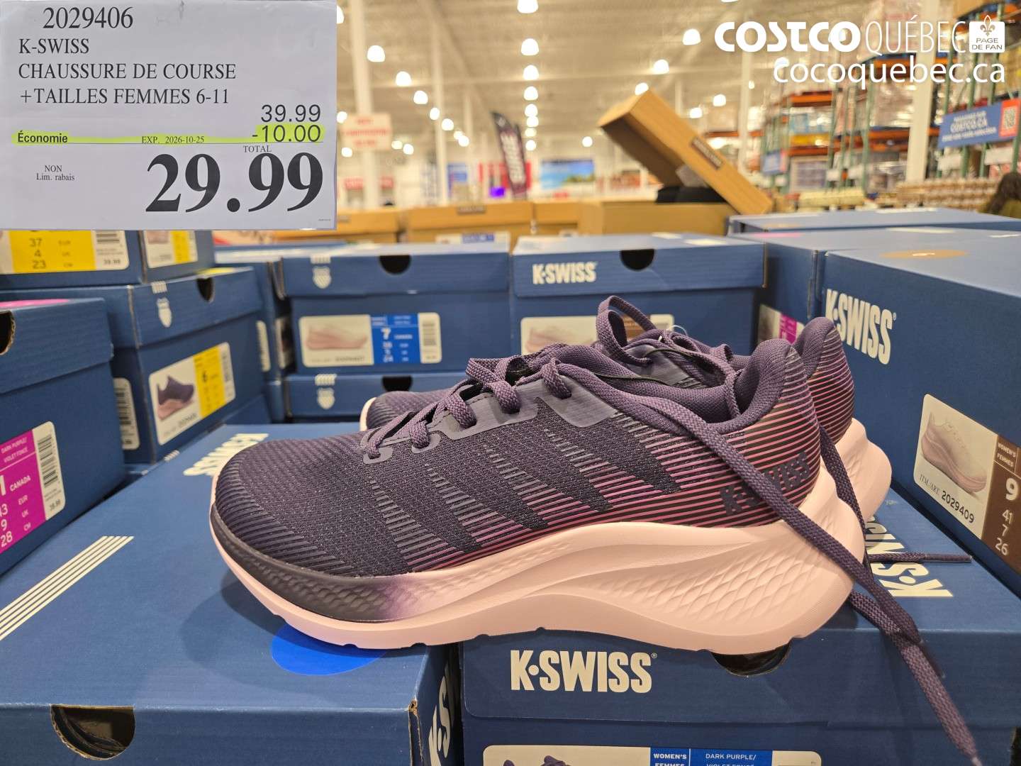 2029406 K-SWISS CHAUSSURE DE COURSE ($10.00 INSTANT SAVINGS EXPIRES ON 2026-10-25) $29.99