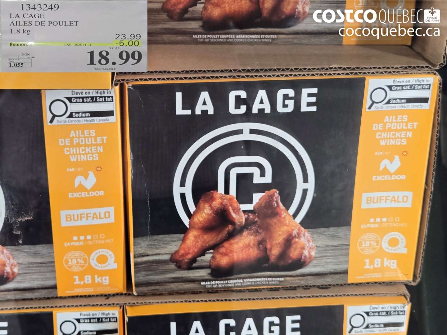 1343249 LA CAGE AILES DE POULET ($5.00 INSTANT SAVINGS EXPIRES ON 2026-11-01) $18.99