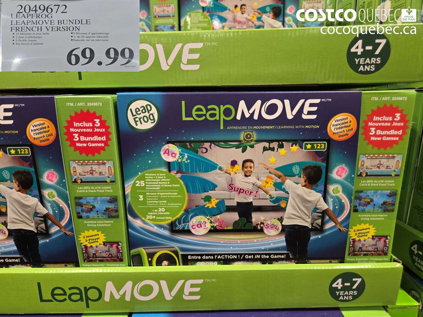 2049672 LEAPFROG LEAPMOVE BUNDLE FRENCH VERSION $69.99