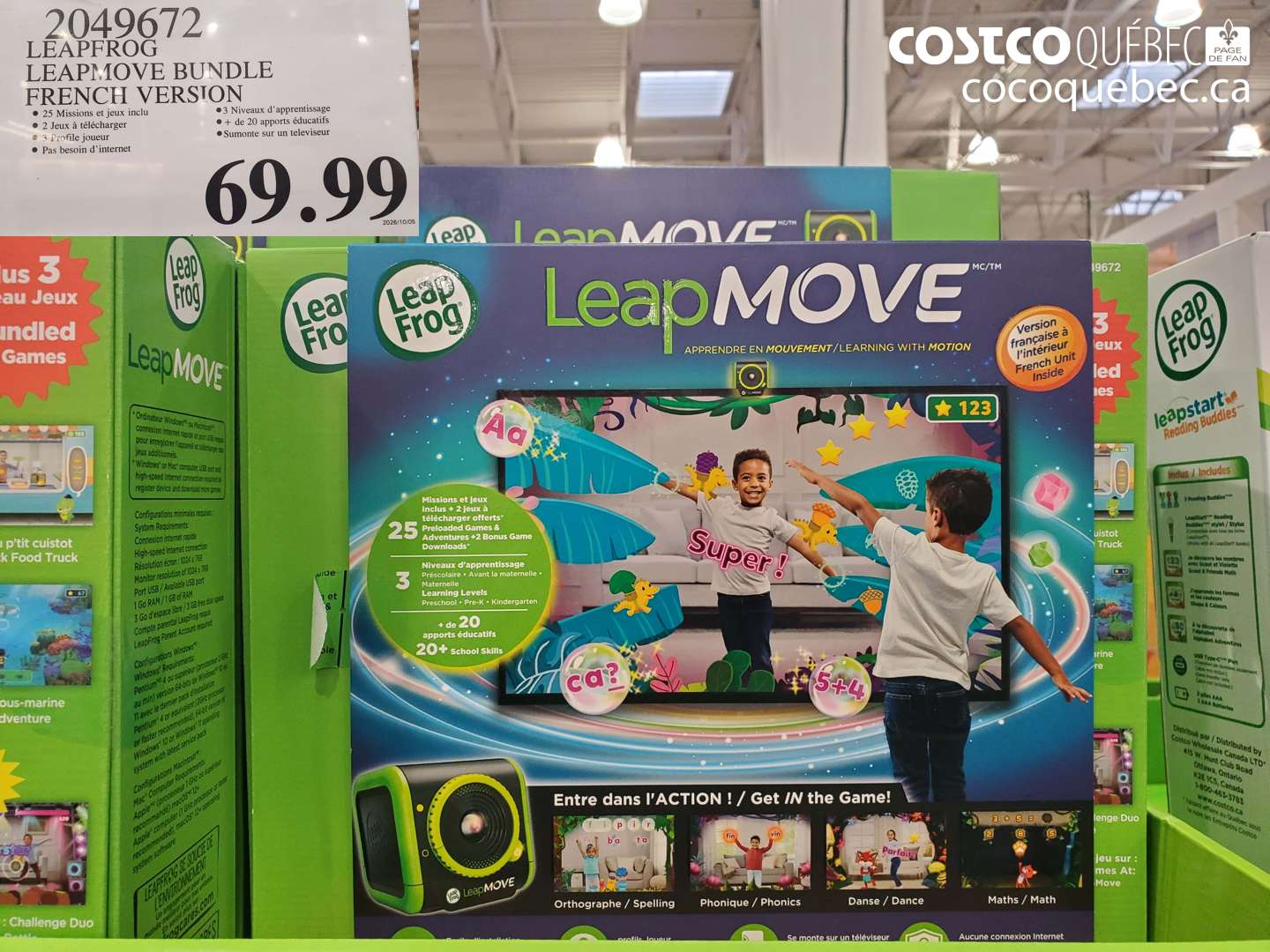 2049672 LEAPFROG LEAPMOVE BUNDLE FRENCH VERSION $69.99