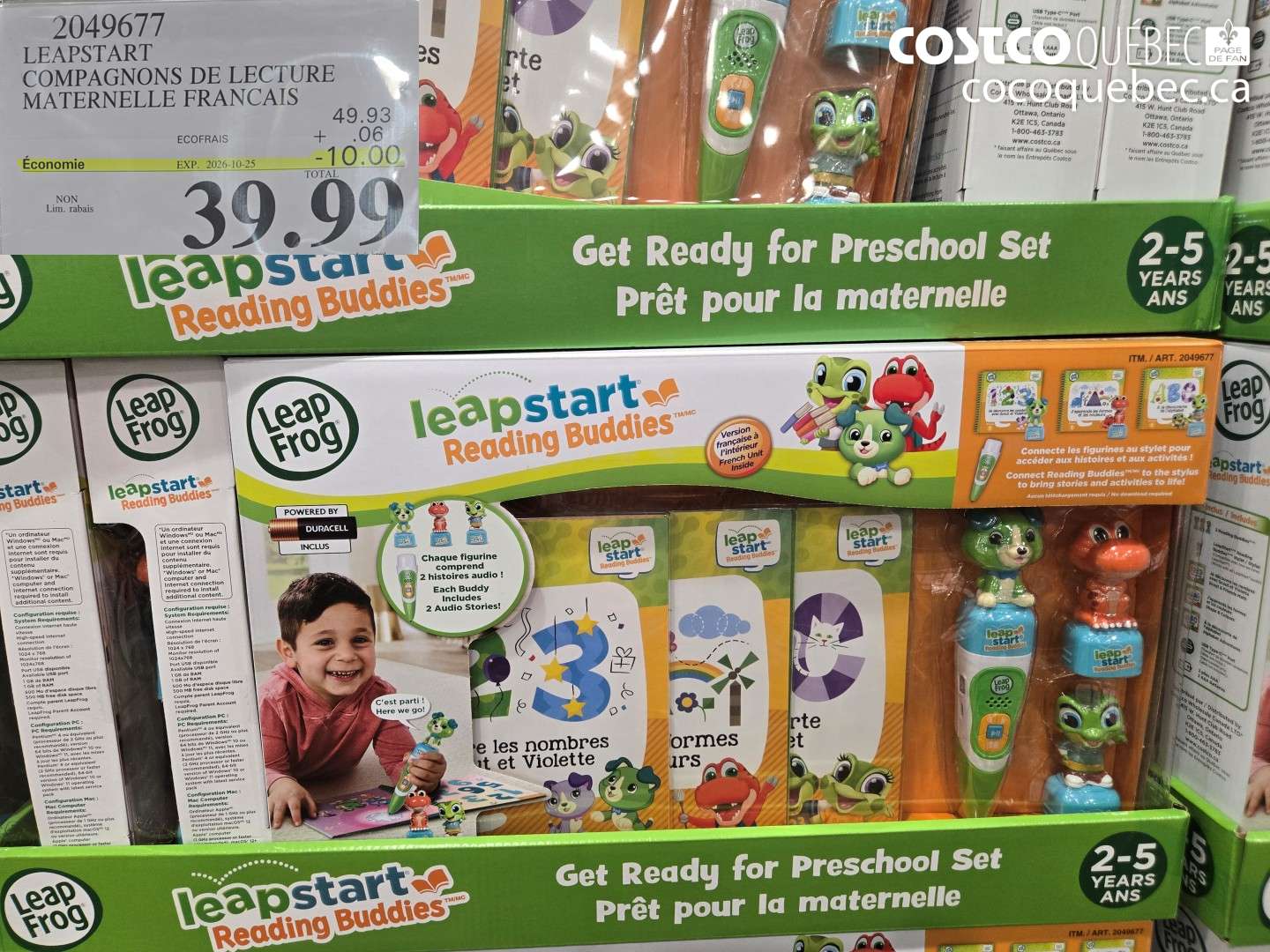 2049677 LEAPSTART COMPAGNONS DE LECTURE MATERNELLE FRANCAIS ($10.00 INSTANT SAVINGS EXPIRES ON 2026-10-25) $39.99