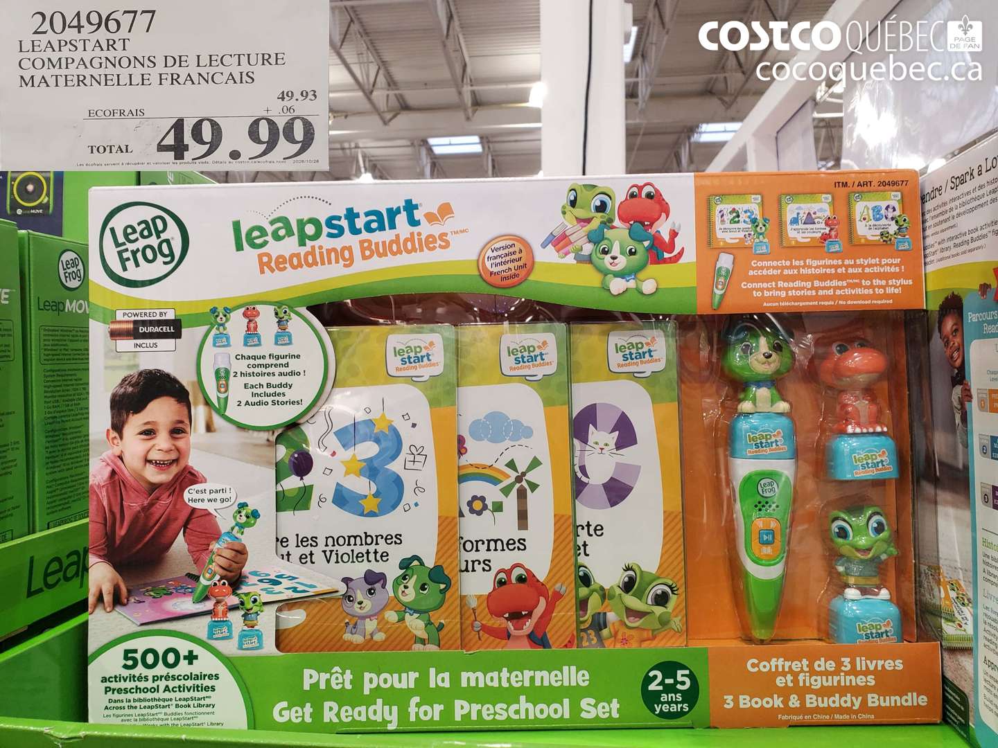 2049677 LEAPSTART COMPAGNONS DE LECTURE MATERNELLE FRANCAIS $49.99
