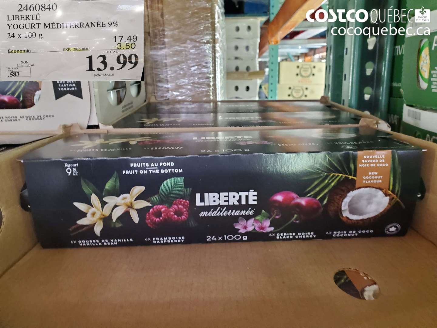 2460840 LIBERTÉ YOGURT MÉDITERRANÉE 9% ($3.50 INSTANT SAVINGS EXPIRES ON 2026-10-07) $13.99