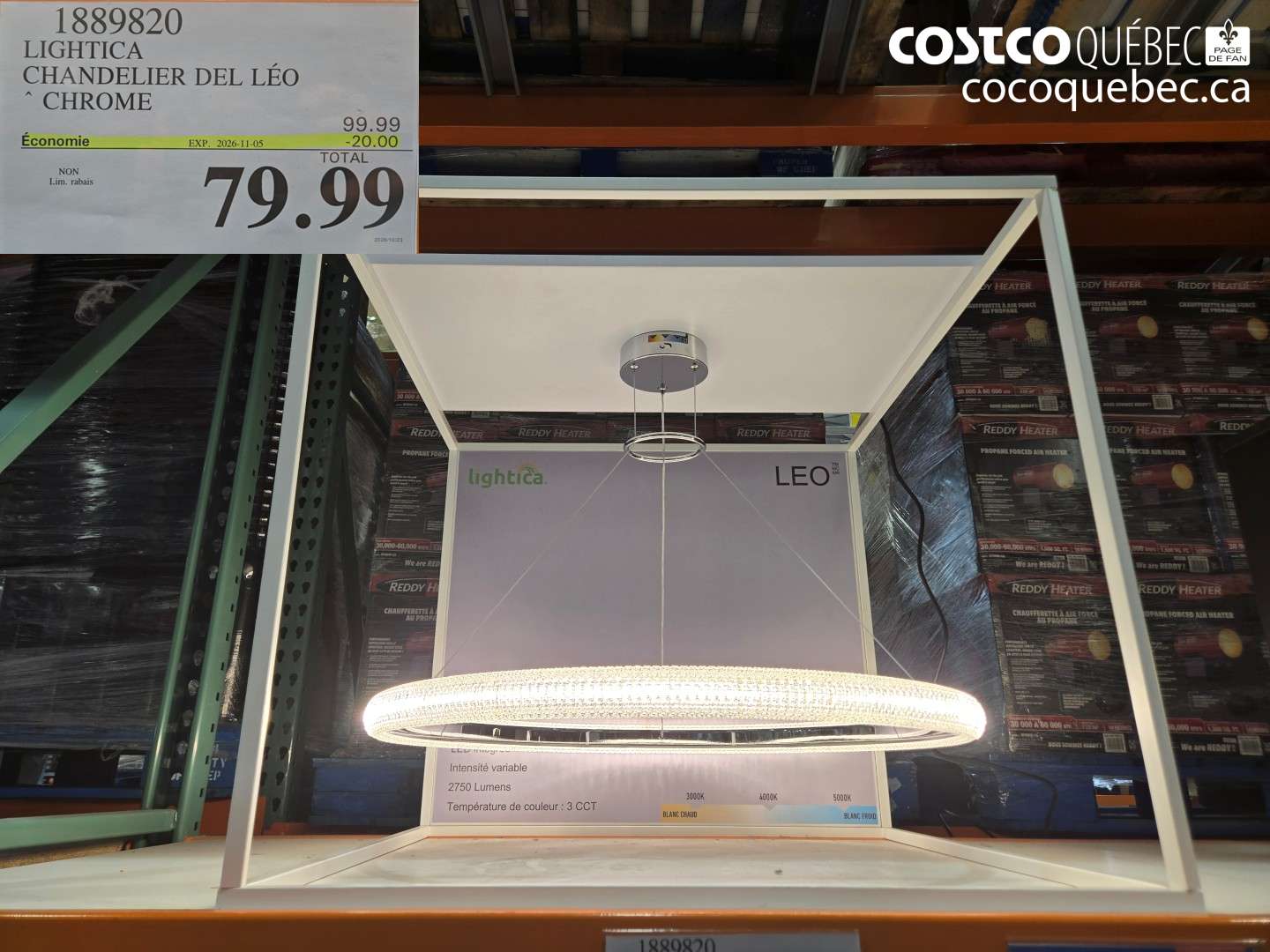 1889820 LIGHTICA CHANDELIER DEL LÉO ($20.00 INSTANT SAVINGS EXPIRES ON 2026-11-05) $79.99