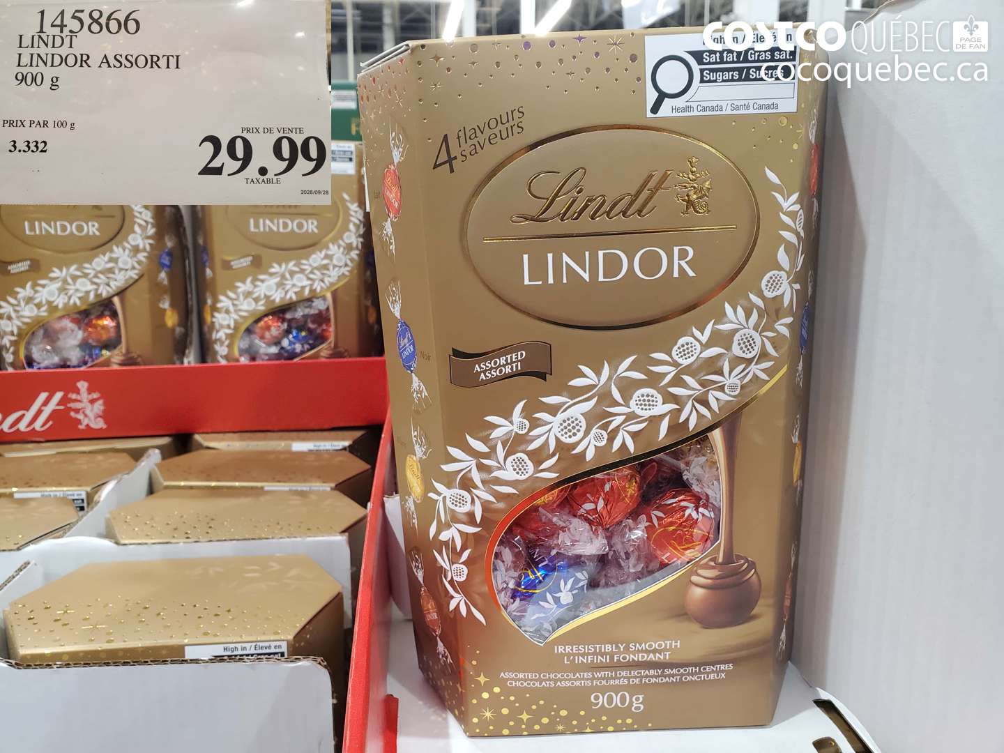 145866 LINDT LINDOR ASSORTI $29.99