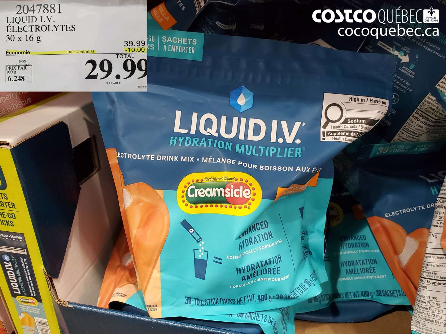 2047881 LIQUID I.V. ÉLECTROLYTES ($10.00 INSTANT SAVINGS EXPIRES ON 2026-10-25) $29.99