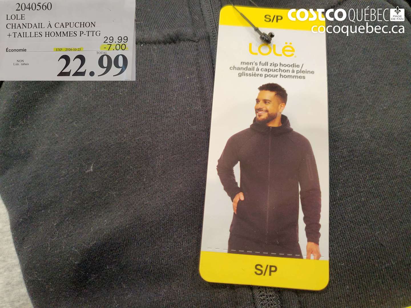2040560 LOLE CHANDAIL À CAPUCHON ($7.00 INSTANT SAVINGS EXPIRES ON 2026-10-25) $22.99