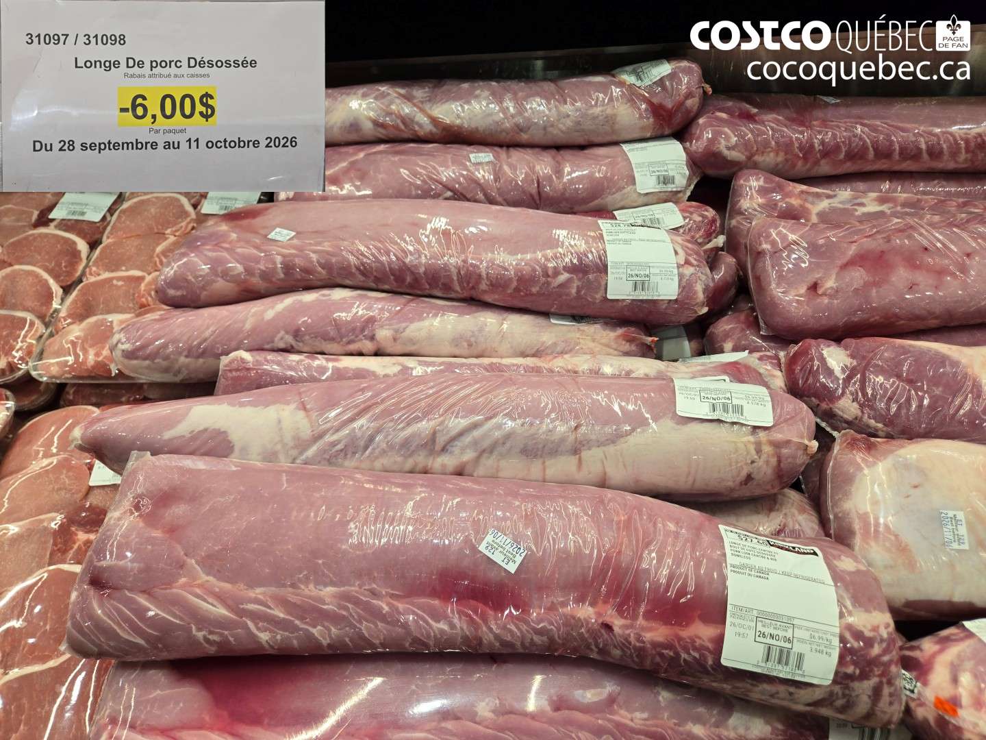 31097 LONGE DE PORC DÉSOSSÉE ($6.00 INSTANT SAVINGS EXPIRES ON 2026-10-11)