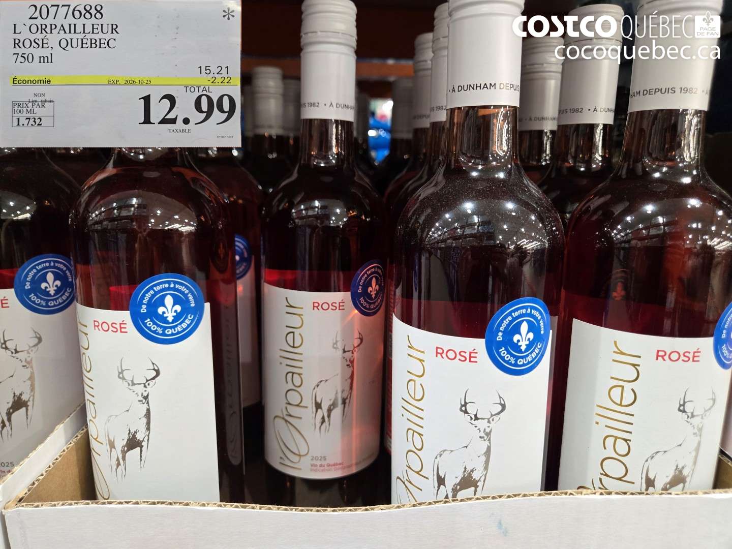 2077688 L'ORPAILLEUR ROSÉ, QUÉBEC ($2.22 INSTANT SAVINGS EXPIRES ON 2026-10-25) $12.99