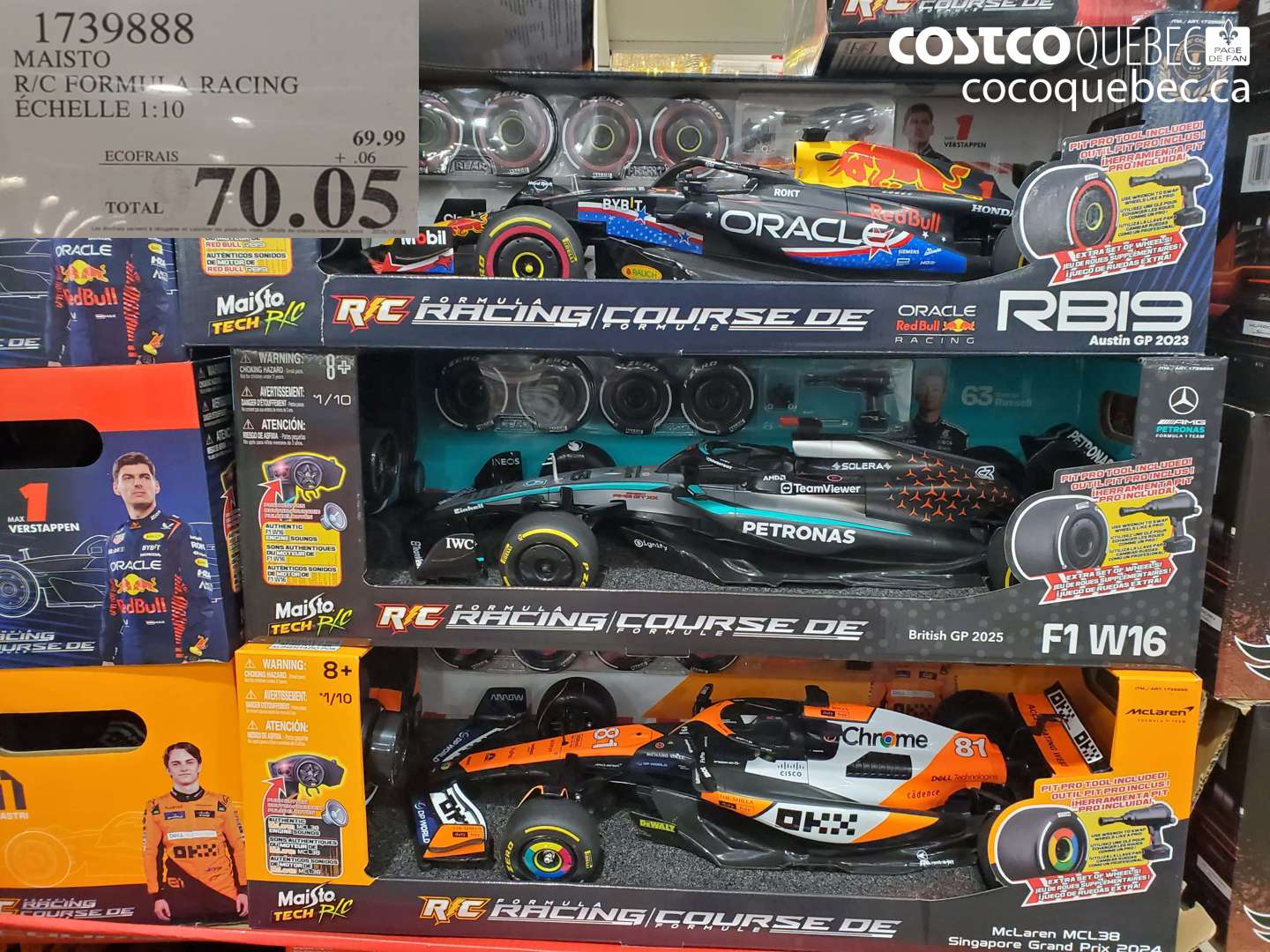 1739888 MAISTO R/C FORMULA RACING ÉCHELLE 1:10 $70.05