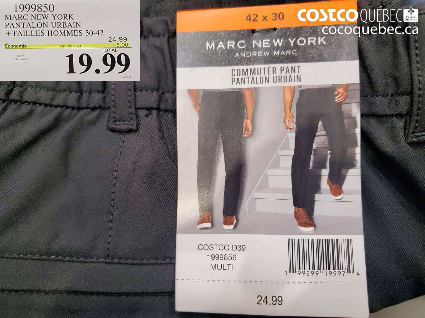 1999850 MARC NEW YORK PANTALON URBAIN ($5.00 INSTANT SAVINGS EXPIRES ON 2026-10-11) $19.99