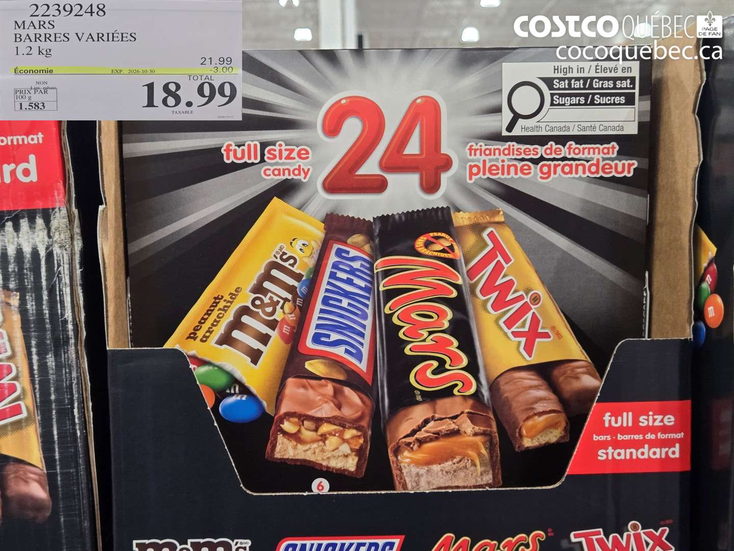 2239248 MARS BARRES VARIÉES ($3.00 INSTANT SAVINGS EXPIRES ON 2026-10-30) $18.99