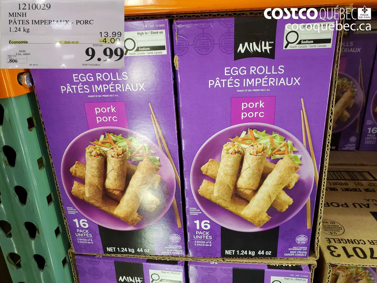 1210029 MINH PÂTES IMPERIAUX - PORC ($4.00 INSTANT SAVINGS EXPIRES ON 2026-10-25) $9.99