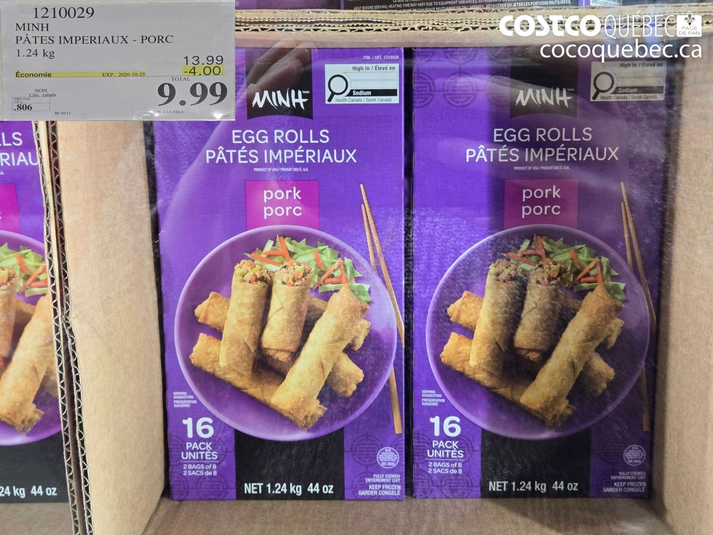 1210029 MINH PÂTES IMPERIAUX - PORC ($4.00 INSTANT SAVINGS EXPIRES ON 2026-10-25) $9.99