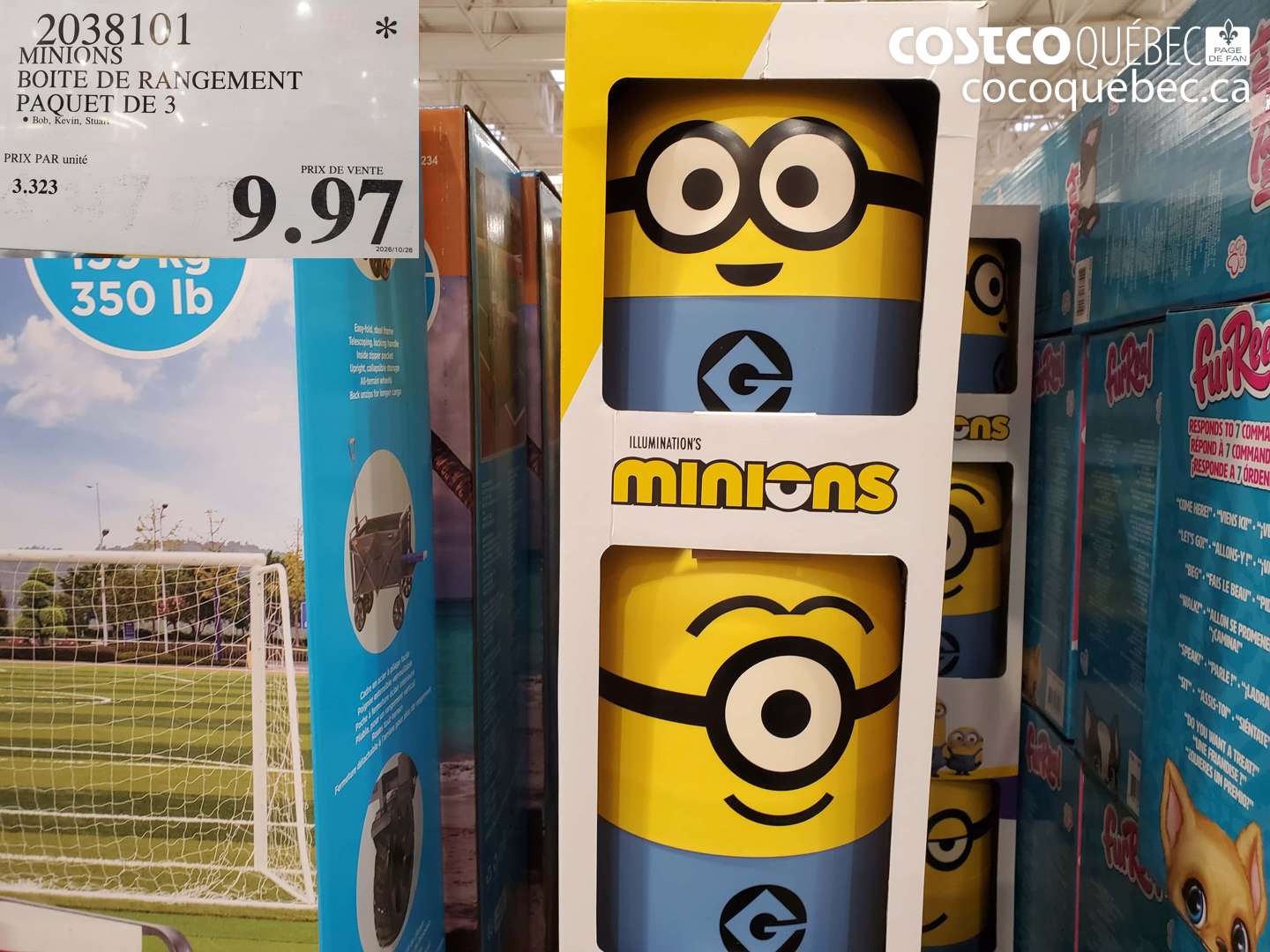2038101 MINIONS BOITE DE RANGEMENT PAQUET DE 3 $9.97
