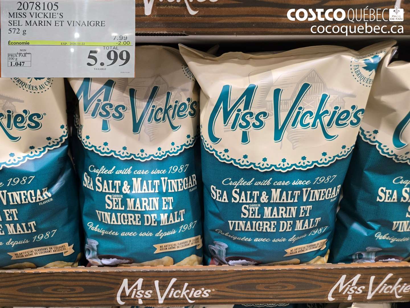 2078105 MISS VICKIE'S SEL MARIN ET VINAIGRE ($2.00 INSTANT SAVINGS EXPIRES ON 2026-11-22) $5.99