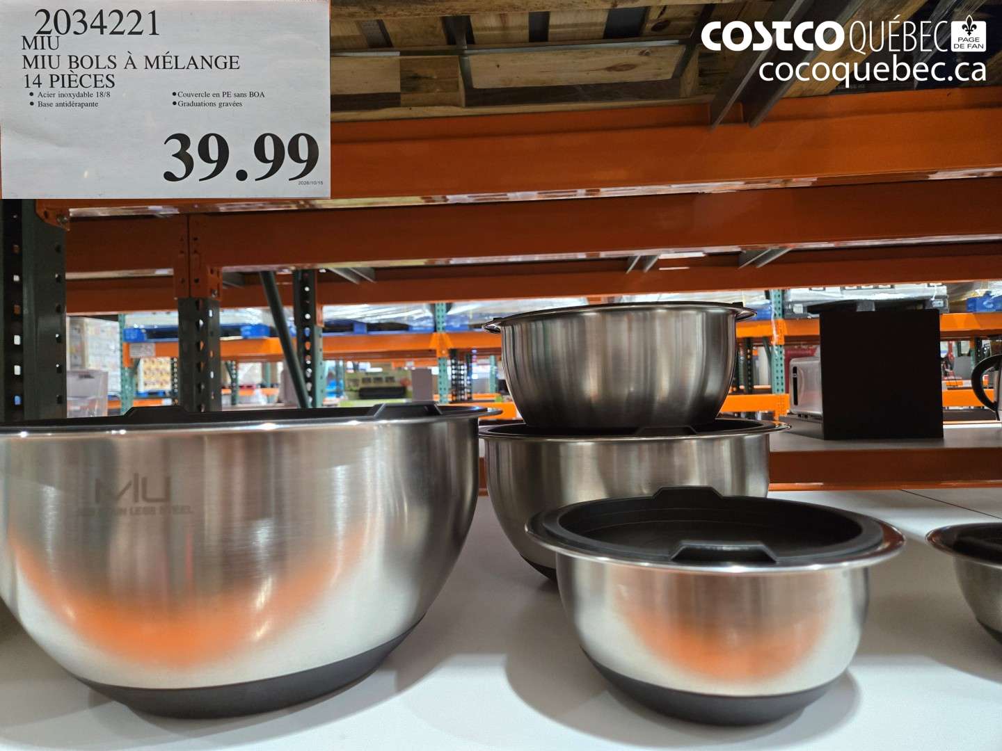 2034221 MIU BOLS À MÉLANGE 14 PIÈCES $39.99