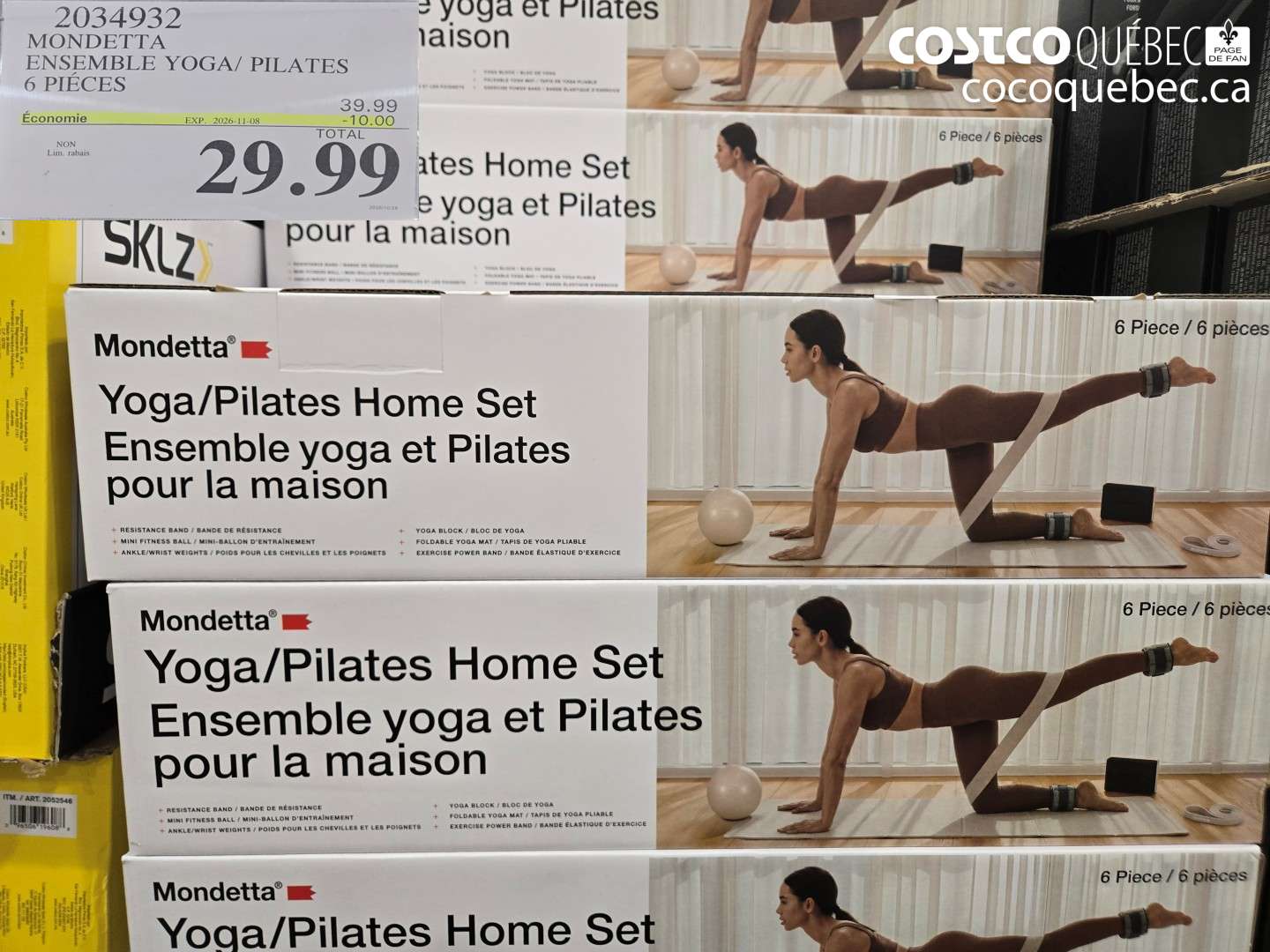 2034932 MONDETTA ENSEMBLE YOGA/ PILATES 6 PIÈCES ($10.00 INSTANT SAVINGS EXPIRES ON 2026-11-08) $29.99