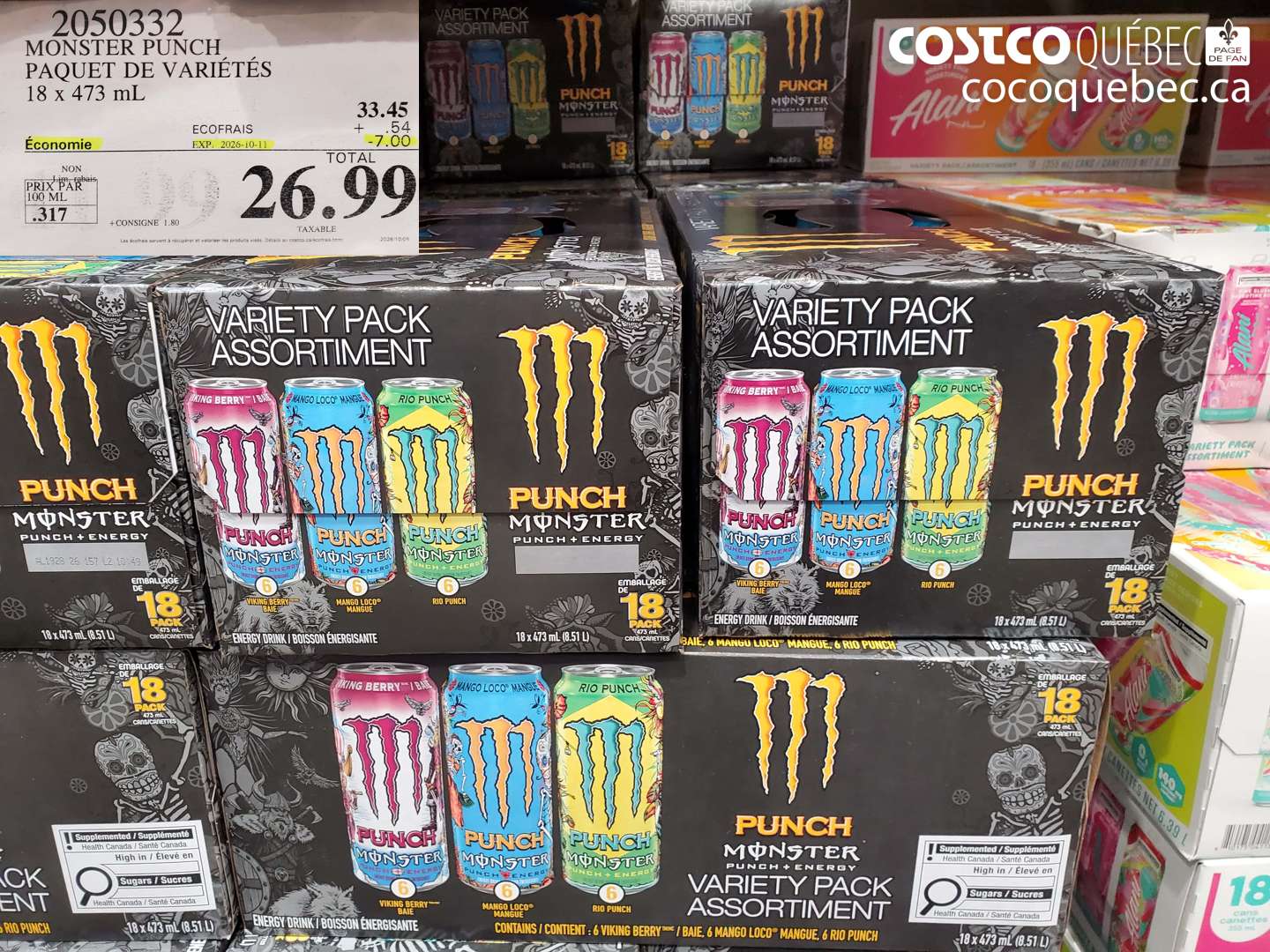 2050332 MONSTER PUNCH PAQUET DE VARIÉTÉS ($7.00 INSTANT SAVINGS EXPIRES ON 2026-10-11) $26.99
