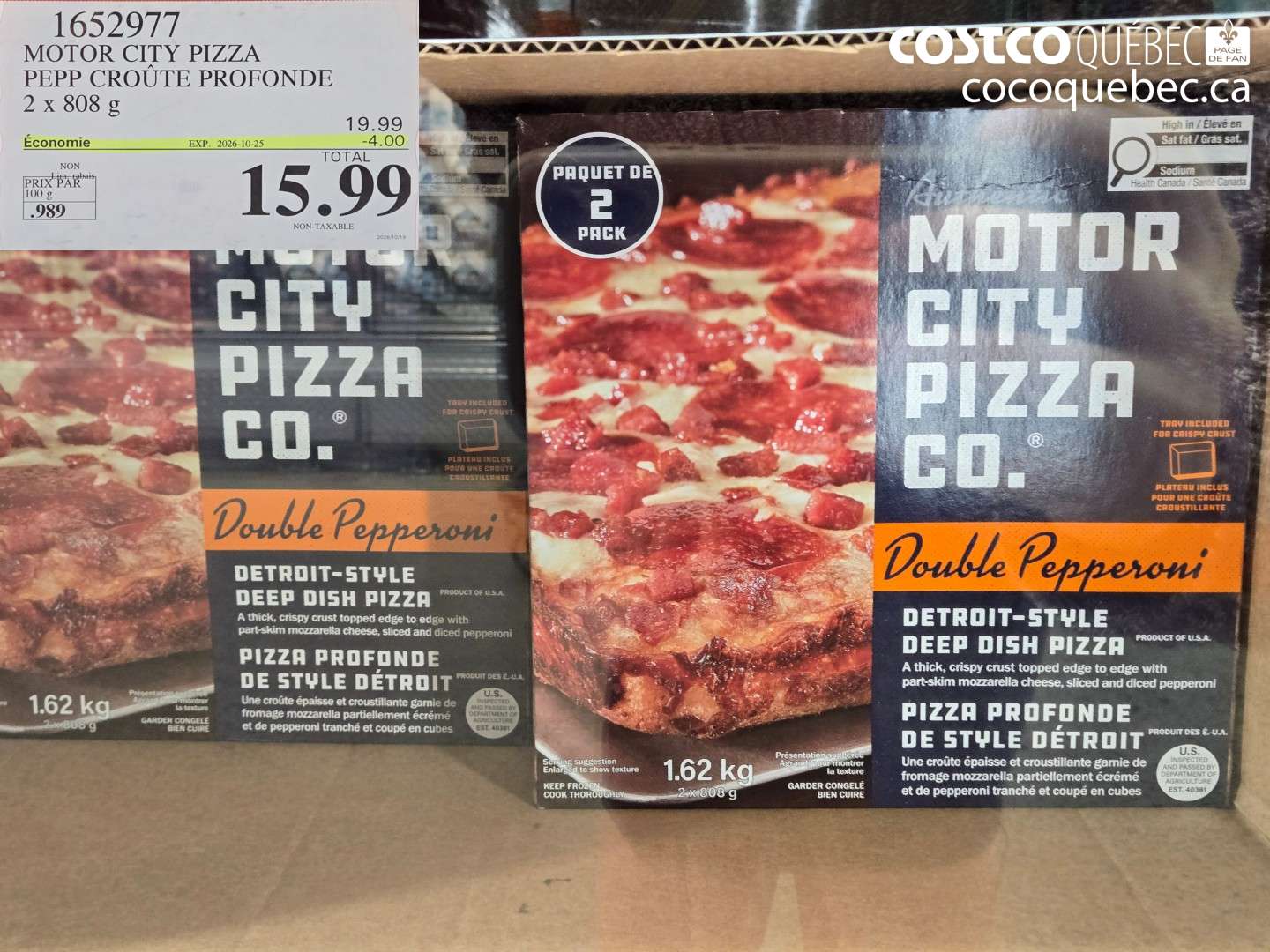 1652977 MOTOR CITY PIZZA PEPP CROÛTE PROFONDE ($4.00 INSTANT SAVINGS EXPIRES ON 2026-10-25) $15.99
