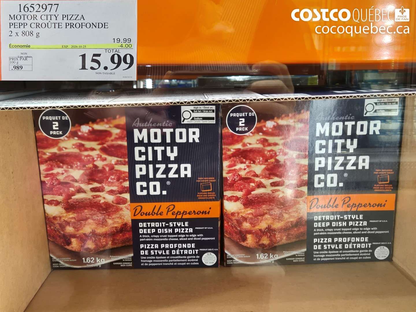 1652977 MOTOR CITY PIZZA PEPP CROÛTE PROFONDE ($4.00 INSTANT SAVINGS EXPIRES ON 2026-10-25) $15.99