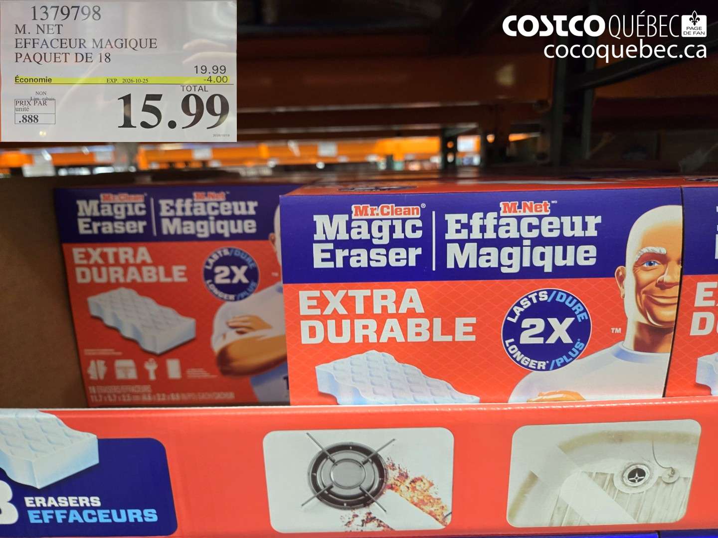 1379798 M. NET EFFACEUR MAGIQUE PAQUET DE 18 ($4.00 INSTANT SAVINGS EXPIRES ON 2026-10-25) $15.99