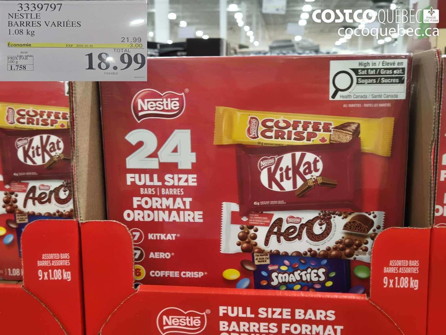 3339797 NESTLE BARRES VARIÉES ($3.00 INSTANT SAVINGS EXPIRES ON 2026-10-30) $18.99