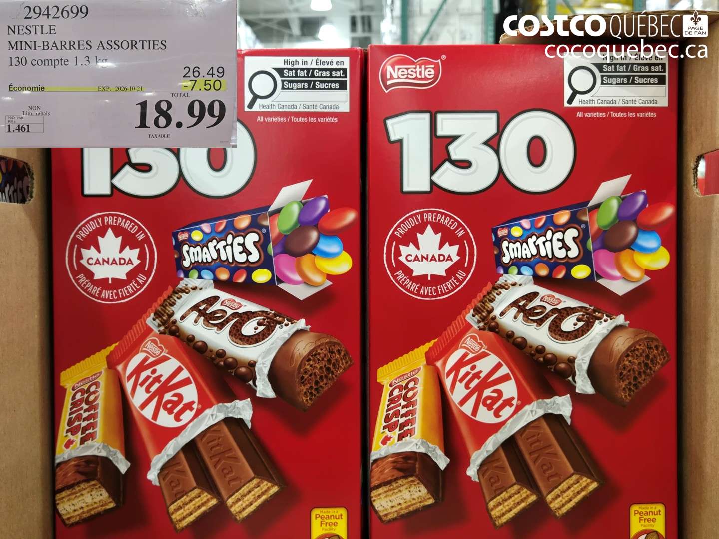 2942699 NESTLE MINI-BARRES ASSORTIES ($7.50 INSTANT SAVINGS EXPIRES ON 2026-10-21) $18.99