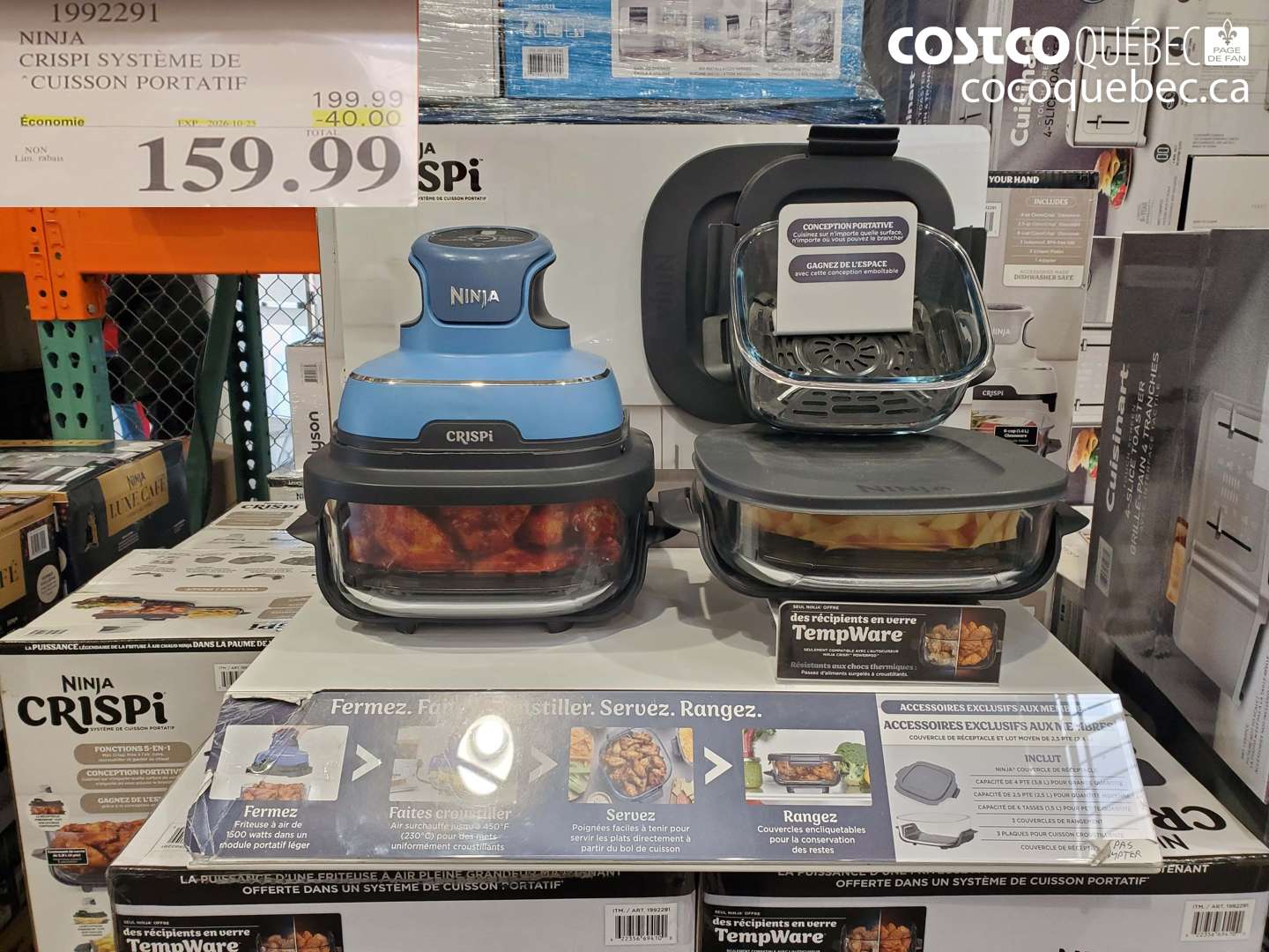 1992291 NINJA CRISPI SYSTÈME DE CUISSON PORTATIF ($40.00 INSTANT SAVINGS EXPIRES ON 2026-10-25) $159.99