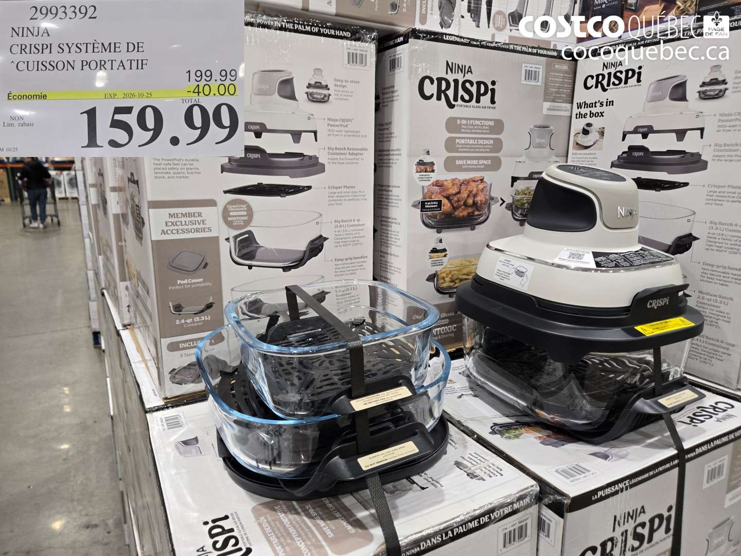 2993392 NINJA CRISPI SYSTÈME DE CUISSON PORTATIF ($40.00 INSTANT SAVINGS EXPIRES ON 2026-10-25) $159.99