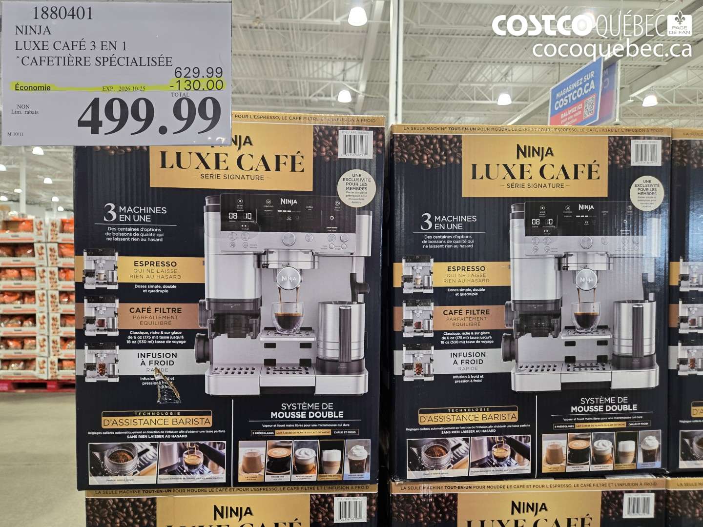 1880401 NINJA LUXE CAFÉ 3 EN 1 ($130.00 INSTANT SAVINGS EXPIRES ON 2026-10-25) $499.99
