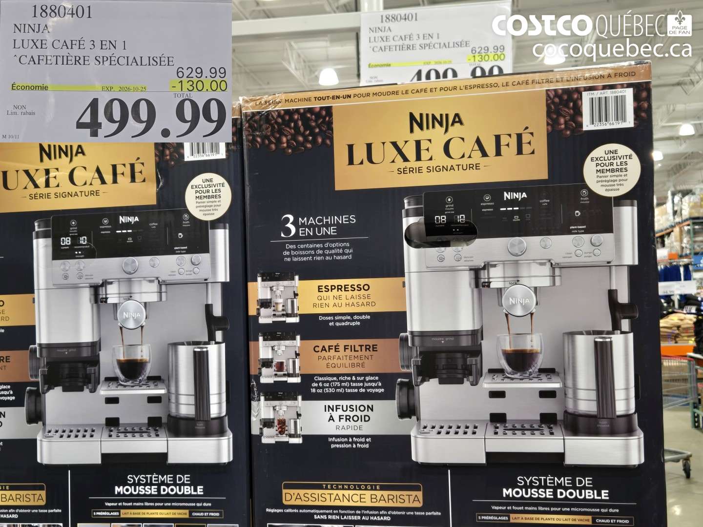 1880401 NINJA LUXE CAFÉ 3 EN 1 ($130.00 INSTANT SAVINGS EXPIRES ON 2026-10-25) $499.99