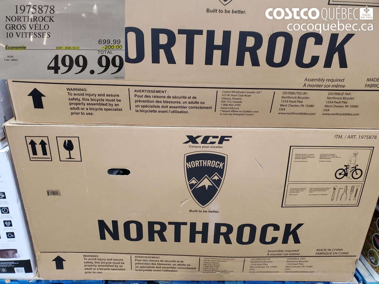 1975878 NORTHROCK GROS VÉLO 10 VITESSES ($200.00 INSTANT SAVINGS EXPIRES ON 2026-10-11) $499.99